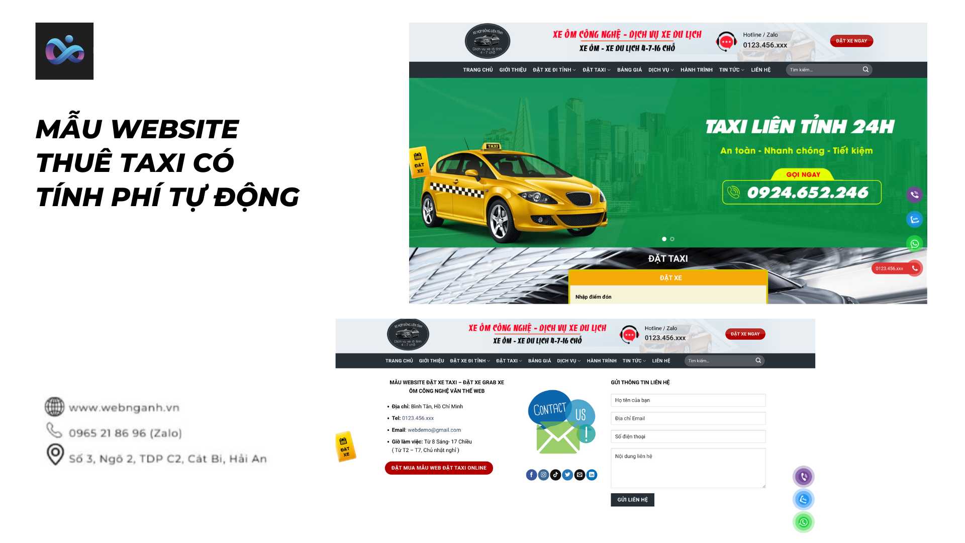 Taxi Booking Website Template with Automated Fare Calculation
