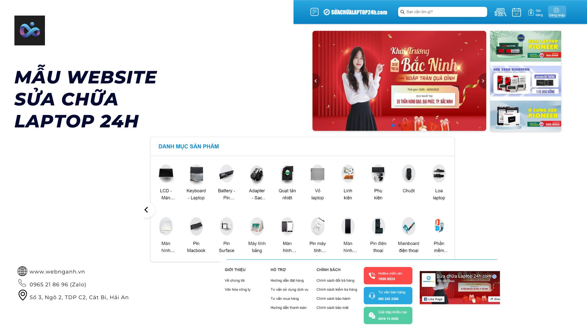 Laptop Repair Service 24h Website Template