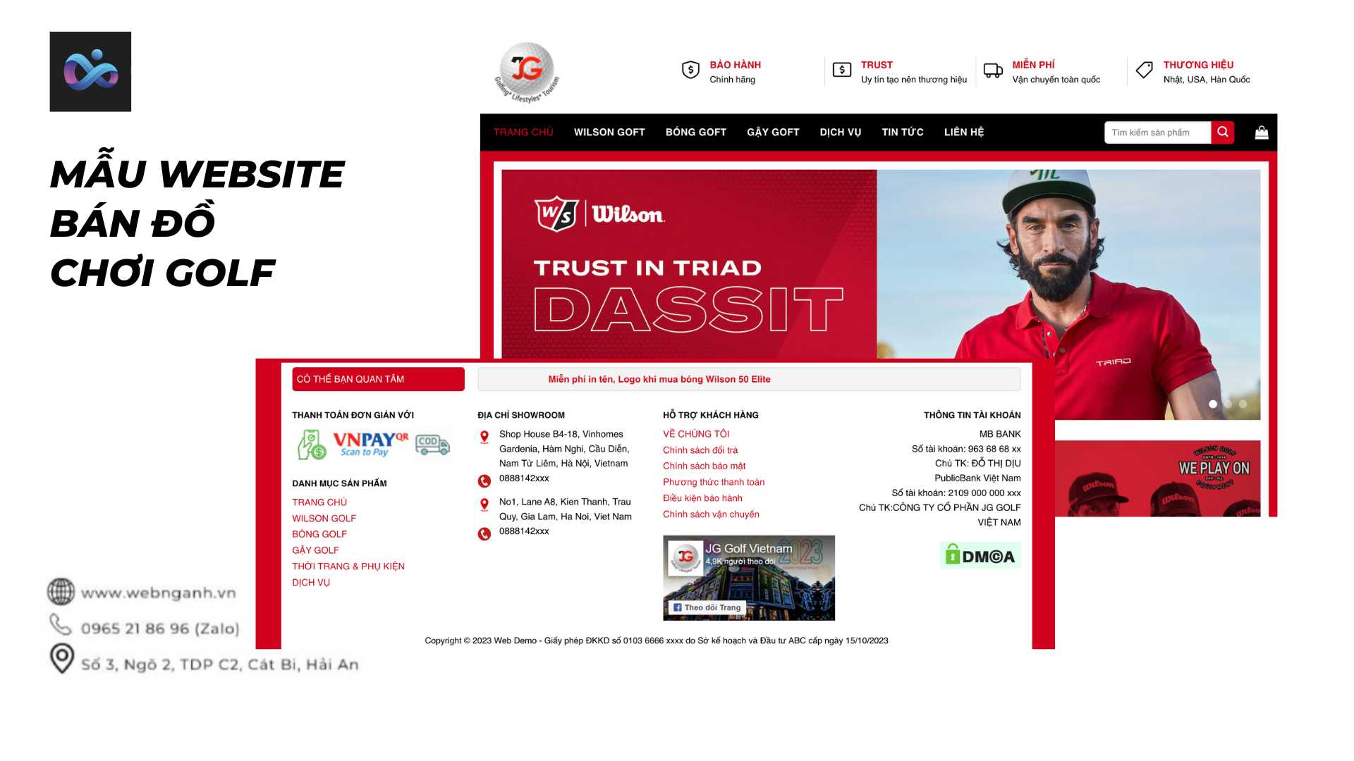 Golf Equipment Sales Website Template